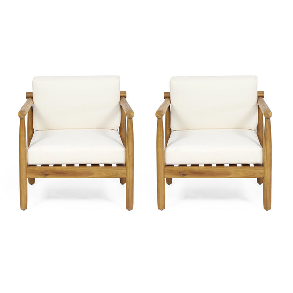 Outdoor Acacia Wood Club Chair (Set of 2) - NH768313