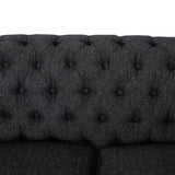 Nystrom Chesterfield Fabric Tufted 3 Seater Sofa