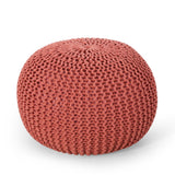 Modern Knitted Cotton Round Pouf - NH311413