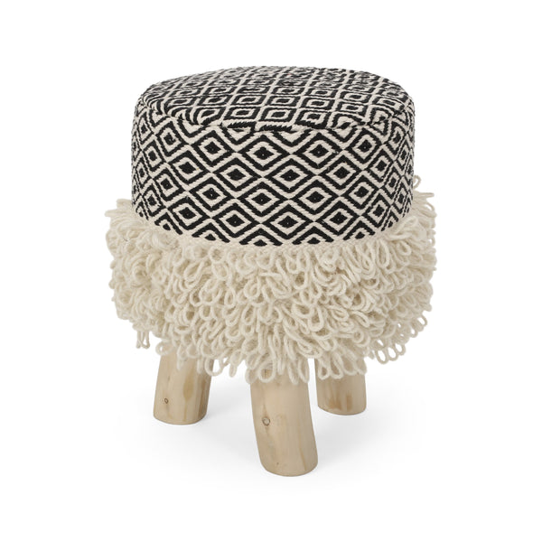 Handcrafted Boho Fabric Stool - NH304313