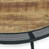 Modern Industrial Handcrafted Mango Wood Coffee Table, Natural and Black - NH277413