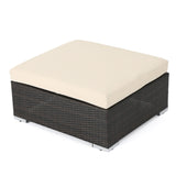 Outdoor 4 Seater Wicker Chat Set with Ottomans - NH369903