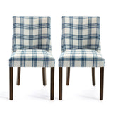 Contemporary Upholstered Plaid Dining Chairs, Set of 2 - NH235513