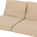 Outdoor Water Resistant Fabric Loveseat Cushions with Piping - NH864313