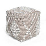 Contemporary Handcrafted Faux Yarn Pouf - NH073513