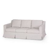 Contemporary Fabric 3 Seater Sofa with Skirt - NH749413