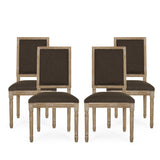 French Country Wood Upholstered Dining Chair, Set of 4 - NH355513