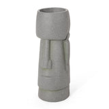 Outdoor Polynesian Decorative Planter, Stone Gray - NH953413