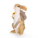 Outdoor Rabbit Garden Statue, White and Brown - NH389413