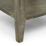 Handcrafted Mango Wood Side Table with Charging Port, Rustic Brown Antique - NH110513