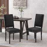 French Country Wood Upholstered Dining Chair, Set of 2 - NH155513