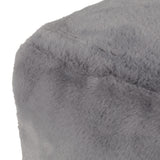 Pickerel Modern Glam Faux Fur Cube Pouf