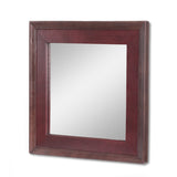 Handcrafted Boho Leather Square Wall Mirror - NH980413