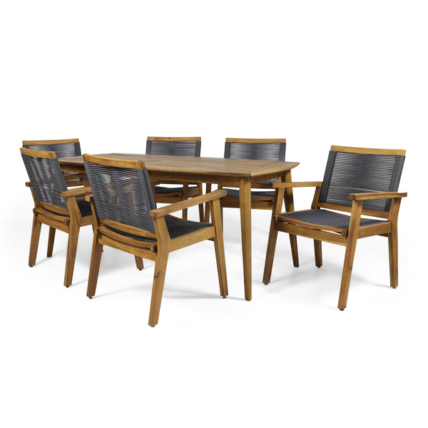 Outdoor 7 Piece Acacia Wood Dining - NH196313