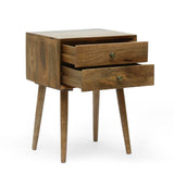 Mid-Century Modern Handcrafted Mango Wood Side Table, Natural - NH433413