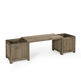 Outdoor Pine Wood Planter Bench - NH745513