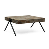 Handcrafted Modern Industrial Mango Wood Coffee Table - NH316313