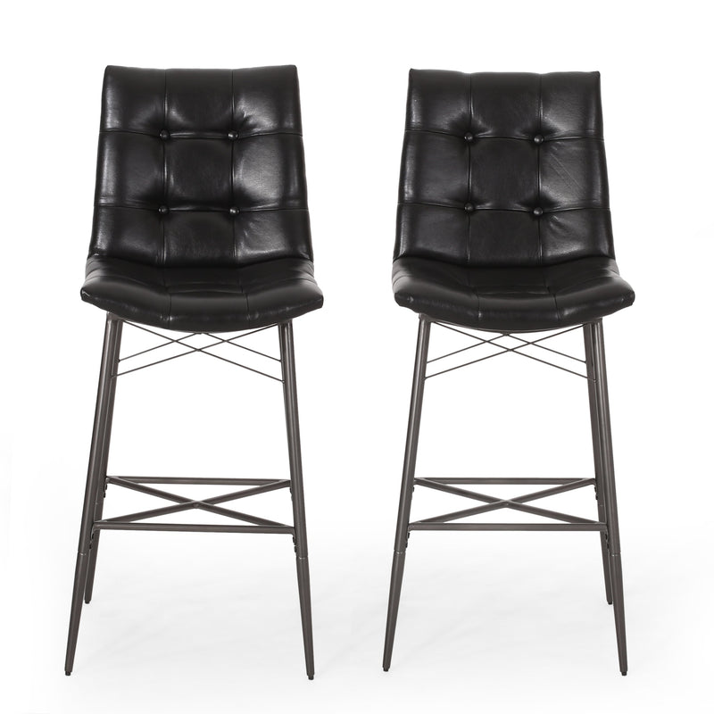 Contemporary Tufted Barstools, Set of 2 - NH854413