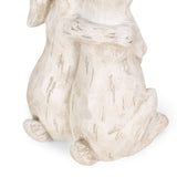 Outdoor Rabbit Couple Garden Statue, White - NH499413