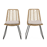 Outdoor Wicker Chairs with Cushion, Set of 2 - NH210413