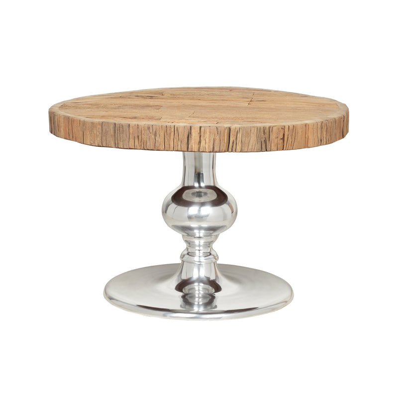 Handcrafted Rustic Glam Coffee Table with Raw Wood Tabletop - NH155313