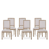 French Country Wood Upholstered Dining Chair (Set of 6) - NH955513