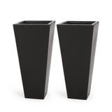 Outdoor Modern Cast Stone Planters (Set of 2) - NH147413