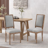 French Country Wood Upholstered Dining Chair, Set of 2 - NH155513