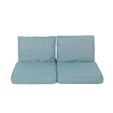 Outdoor Water Resistant Fabric Loveseat Cushions with Piping - NH864313