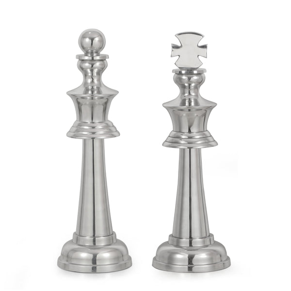 Handcrafted Aluminum Decorative Chess Pieces, Set of 2 - NH902413