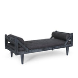 Rustic Tufted Double End Chaise Lounge with Bolster Pillows - NH171513