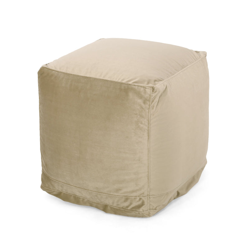 Modern Velveteen Cube Pouf - NH767313