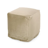 Modern Velveteen Cube Pouf - NH767313