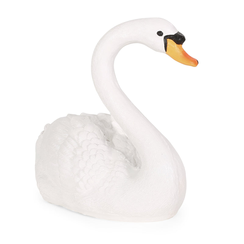 Outdoor Swan Garden Statue, White - NH089413