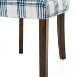 Contemporary Upholstered Plaid Dining Chairs, Set of 2 - NH235513