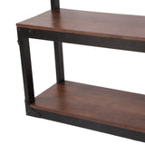 Modern Industrial Handcrafted Mango Wood Coat Rack with Bench, Cafe Brown and Black - NH923413