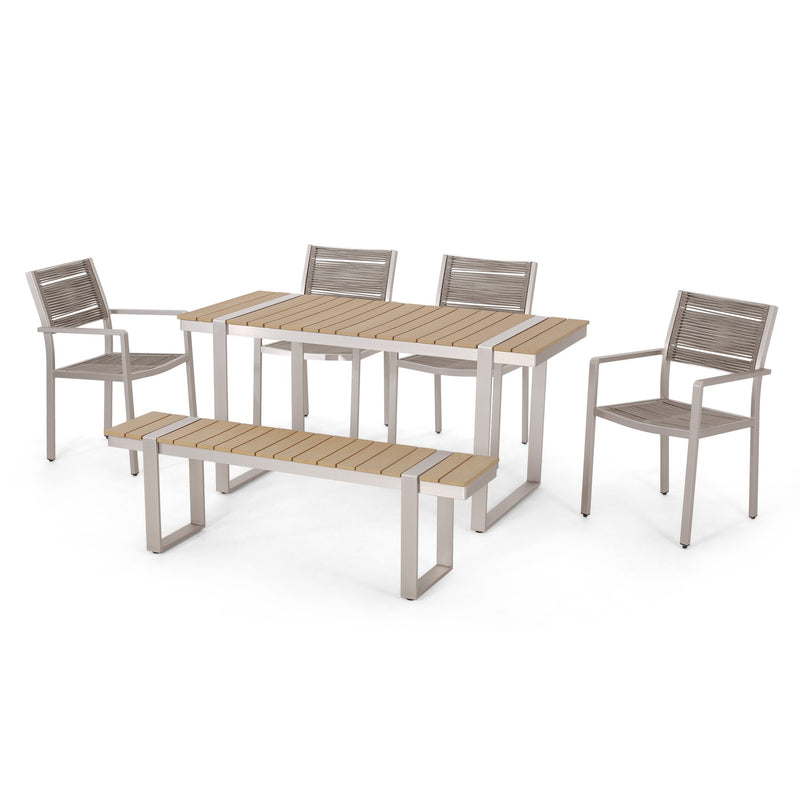 Outdoor 6 Piece Aluminum Dining Set - NH737313