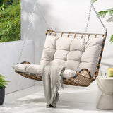 Matthew Outdoor Wicker Porch Swing with Cushions