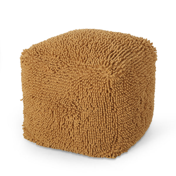 Modern Microfiber Chenille Cube Pouf - NH701413