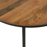 Modern Industrial Handcrafted Mango Wood Nested Tables (Set of 3), Honey Brown and Black - NH275413