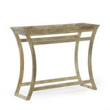 Rustic Handcrafted Mango Wood Console Table, Natural - NH758413