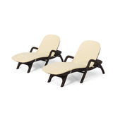 Outdoor Faux Wicker Chaise Lounges with Cushion (Set of 2) - NH222313