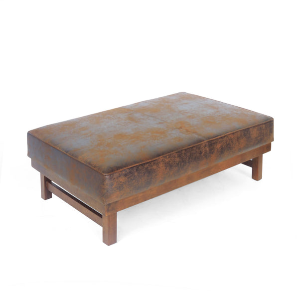 Modern Microfiber Cocktail Ottoman with Wood Frame - NH085213