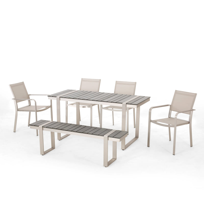 Outdoor 6 Piece Aluminum Dining Set - NH637313