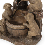 Outdoor Puppy Fountain, Light Brown - NH873413