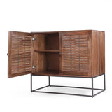 Handcrafted Boho Mango Wood 2 Door Sideboard - NH389313