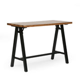 Modern Industrial Handcrafted Acacia Wood Desk, Natural and Black - NH423413