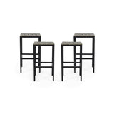 Outdoor Modern Industrial Acacia Wood Bar Stools (Set of 4) - NH402313