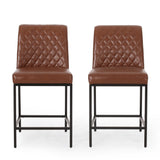 Contemporary Diamond Stitch Counter Stools, Set of 2 - NH724413