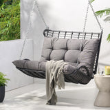 Matthew Outdoor Wicker Porch Swing with Cushions